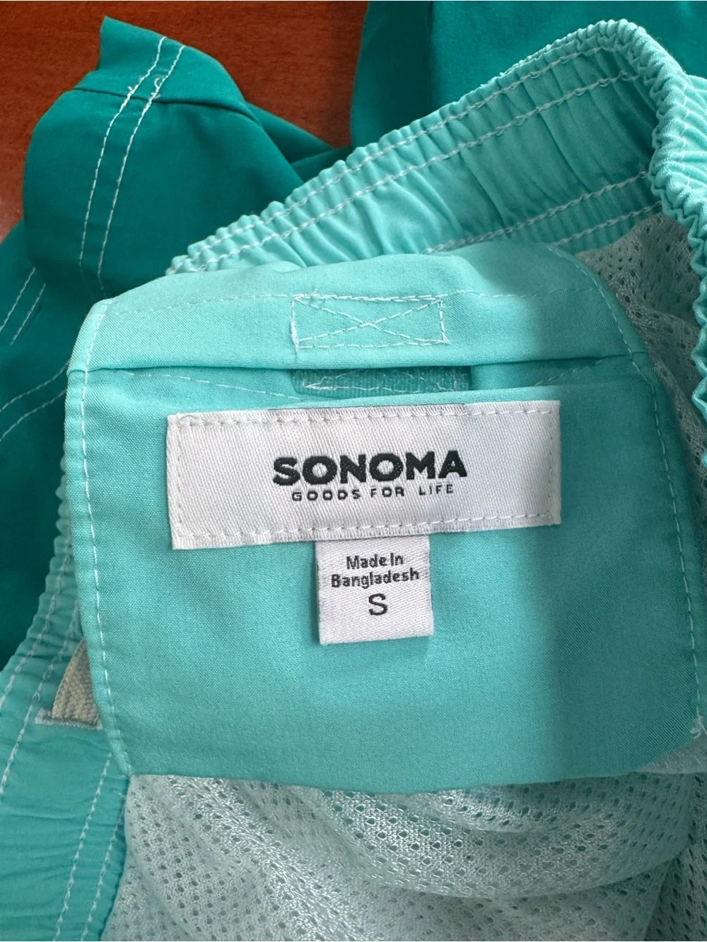 Sonoma Men’s Small Aqua Teal Colorblock Swim Trunks Board Shorts